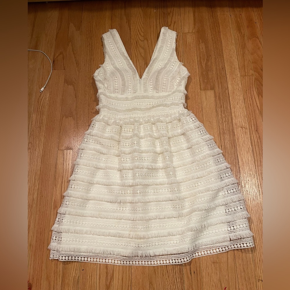 White Lace Dress Aidan Mattox